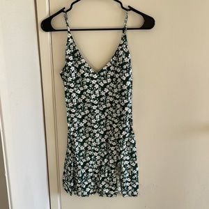Reformation mini dress in Green with floral print - XS
